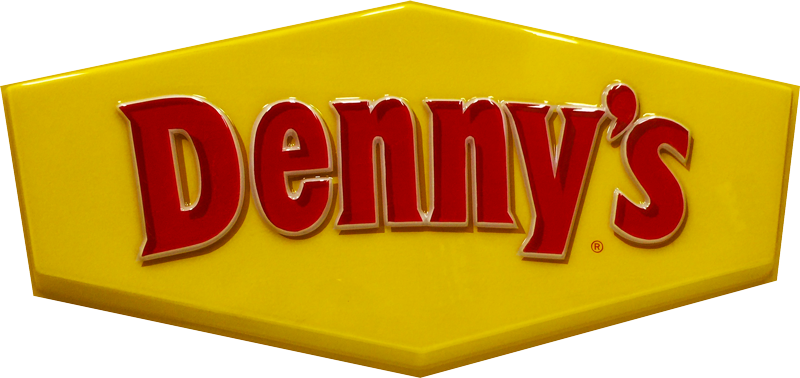 Custom formed and embossed Denny's sign face